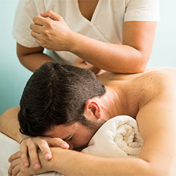 man getting deep tissue massage
