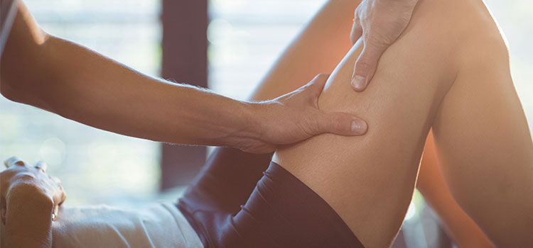 woman getting leg massage