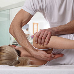 woman getting deep tissue massage